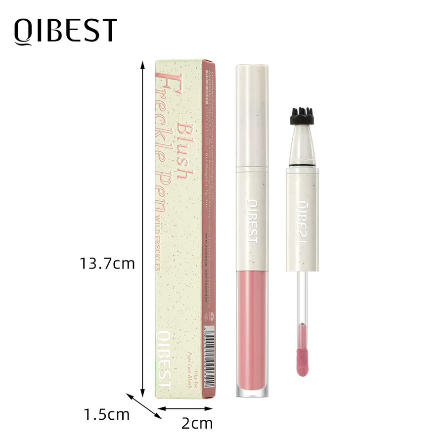 QIBEST Doppelkopf-Sommersprossen-Stempelstift und flüssiges Rouge, Creme - Bild 3