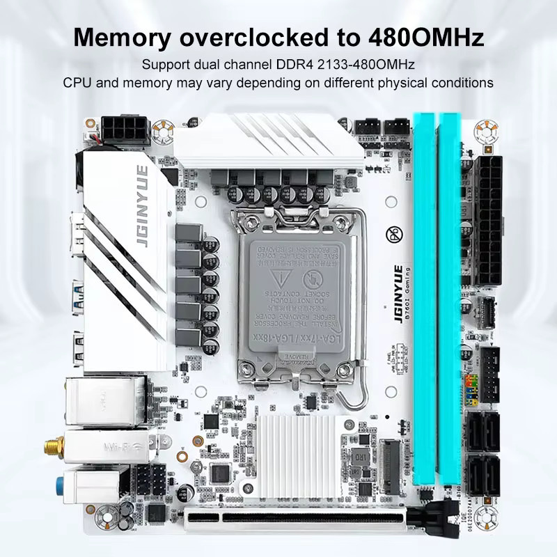 JGINYUE B760I GAMING Mini-ITX Motherboard LGA1700 für Intel 12., 13. und 14. Generation, DDR4, Dual M.2 PCIe 4.0, 2.5G LAN - Bild 4