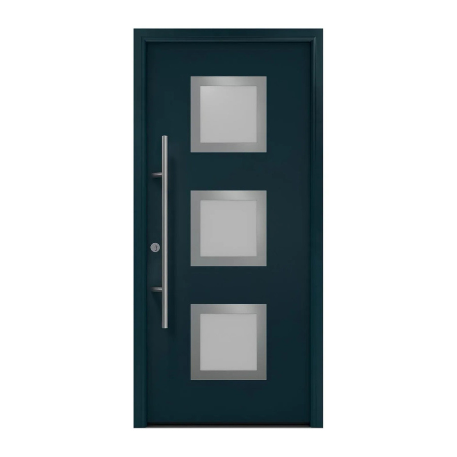EcoStar Haustür Isopro Secur IPS 810S Anthrazitgrau mit Glaseinsatz B: 110 cm, H: 210 cm, DIN Links - Bild 2