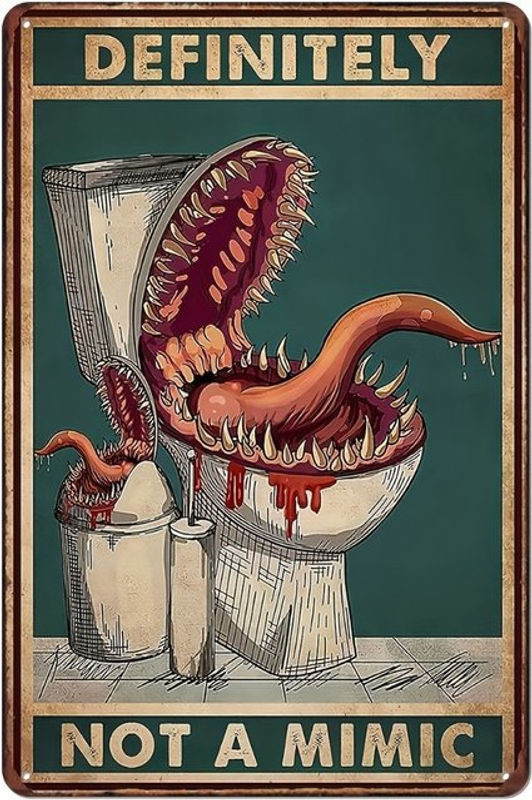 RPGNOVELTYZ DND Metallschild Not A Mimic in Vintage-Optik, mehrfarbig, B/H: 20 x 30 cm - Bild 1