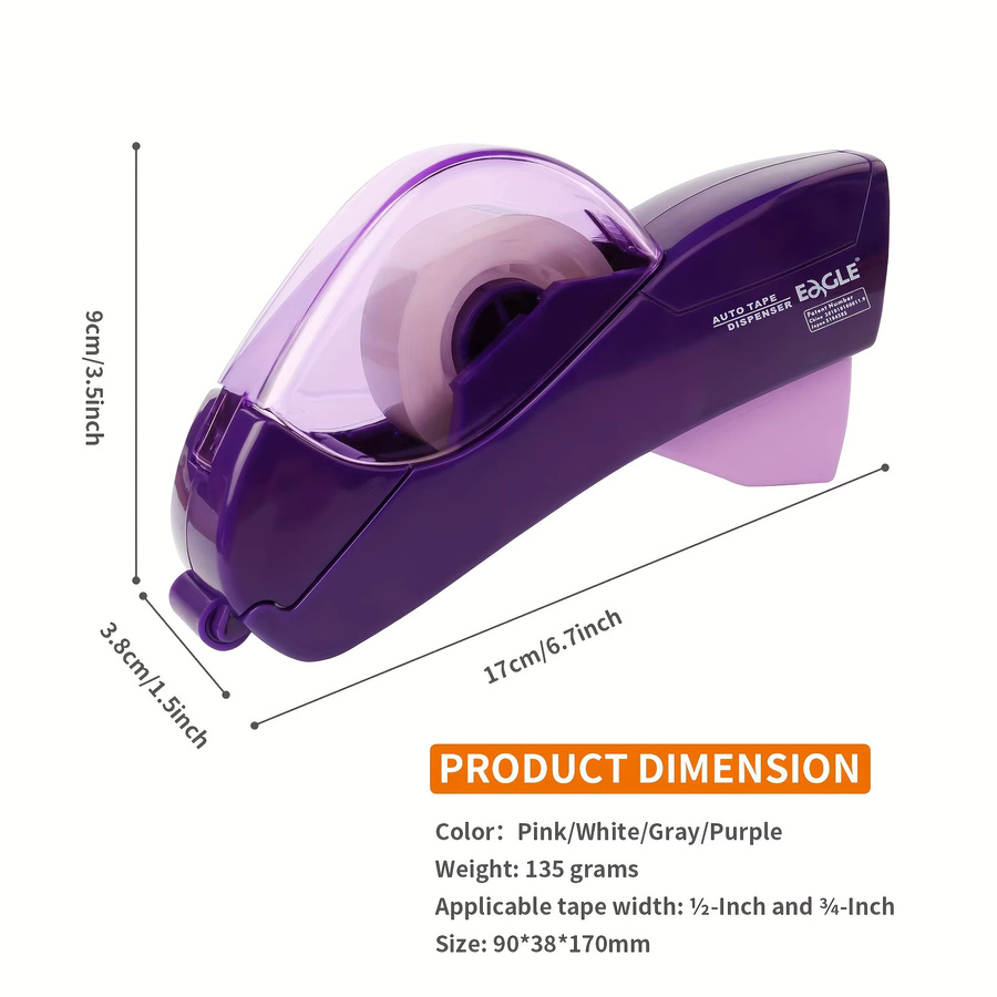 Automatischer Klebebandabroller mit One-Touch-Bedienung in Lila aus Kunststoff für Geschenkverpackungen und Scrapbooking - Bild 3