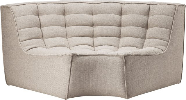 Ethnicraft N701 Modulsofa 90 Eck Rund in Beige mit Stoffbezug - Bild 1