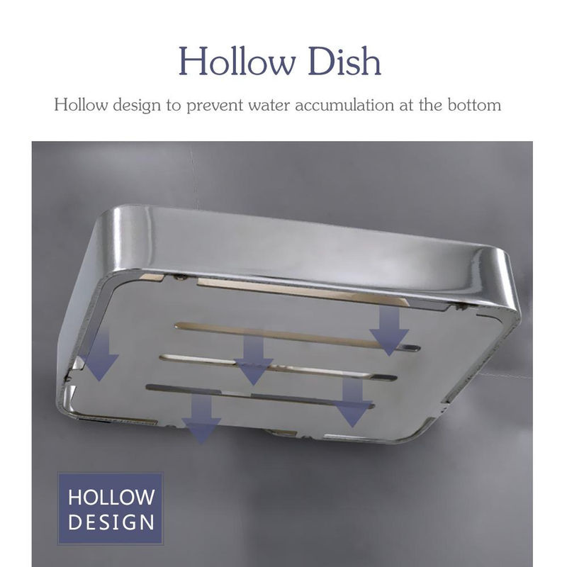 TOMTOP JMS Edelstahl-Seifenschale mit Abfluss für Dusche und Badezimmer, Silber - Bild 3