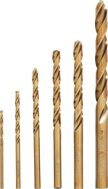 Parkside Performance HSS-Cobalt Spiralbohrer-Set aus Edelstahl in Gold, 6-teilig - Bild 1