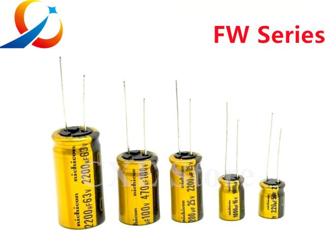 Nichicon Audio-Elektrolytkondensator FW-Serie in verschiedenen Spannungen und Kapazitäten - Bild 1