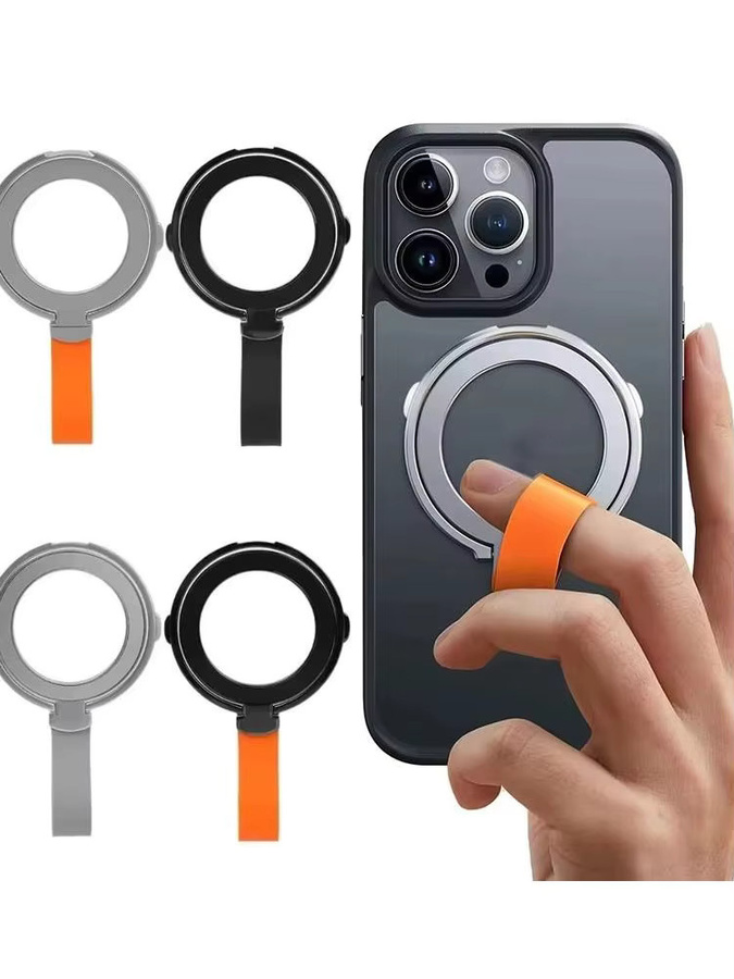 KAFNHCKA Magnetische Handyhalterung für Apple MagSafe, Rotierender Desktop-Ständer für iPhone 17 16 15 14, Farbe: Silber - Bild 4