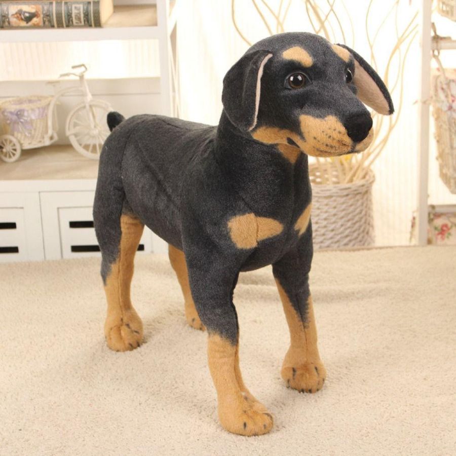 Fulaida Plüschtier Hund in Schwarz, lebensechtes Stofftier als stehende Dekofigur, Höhe: 50 cm - Bild 5