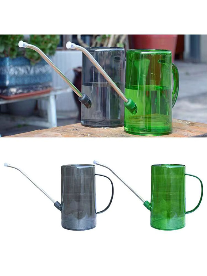 Vibratite Gießkanne aus Kunststoff mit langem Ausguss und Duschkopf, transparent/grün, 1,5 l - Bild 5