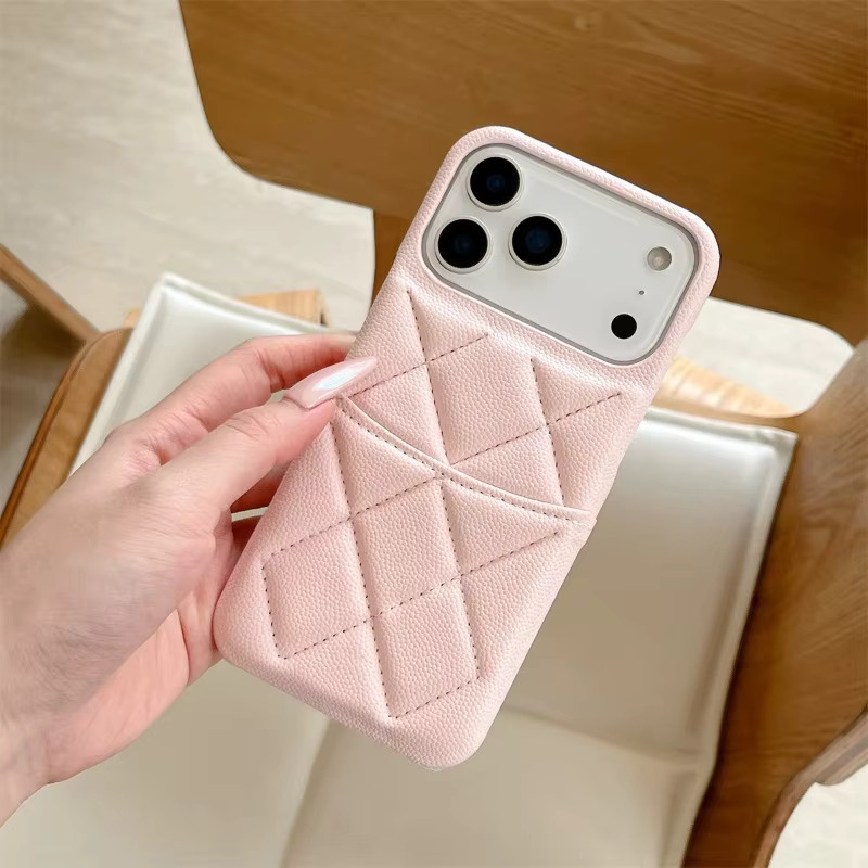 Luxuriöse iPhone Handyhülle aus Lychee-PU-Leder mit Kartensteckplatz und Brieftaschen-Funktion in Weiß für iPhone 17, 16, 15, 14, 13, 12 Pro Max, stoßfest - Bild 1