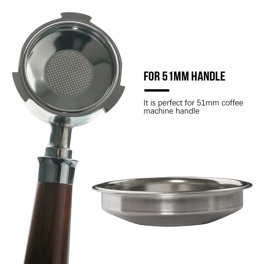 Dalinwell Wiederverwendbarer Kaffeefilter aus Edelstahl in Silber, Siebträgerkorb für perfekten Kaffeegeschmack - Bild 2