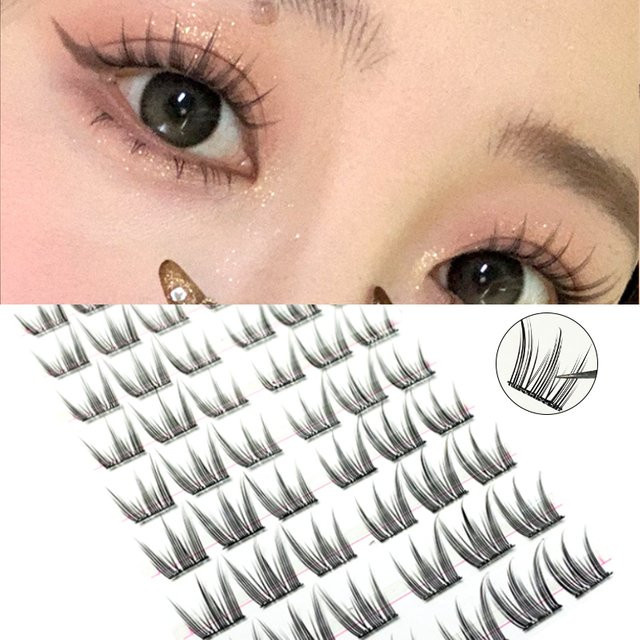 Sosweet Cluster-False Wimpern, 60 Stück, 10–13 mm, Unisex - Bild 1