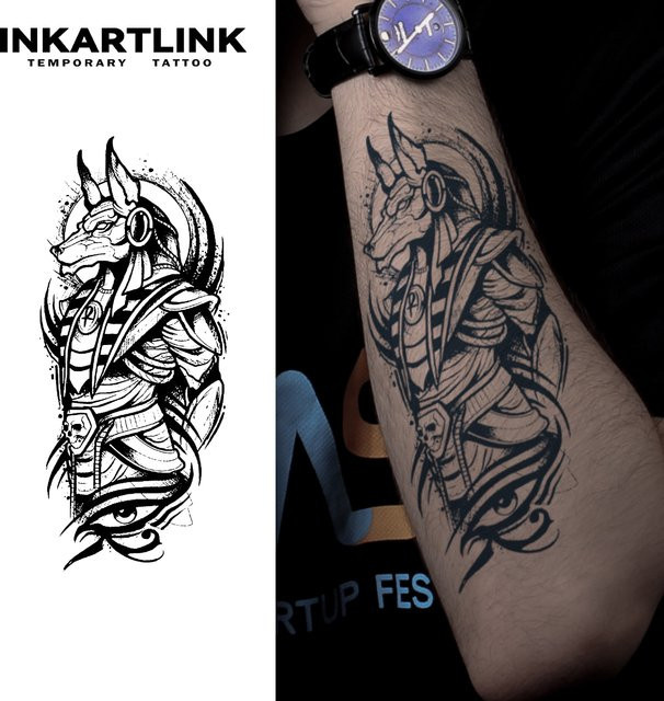 Temporärer Wolf-Tattoo-Aufkleber, wasserfest, semi-permanent - Bild 1