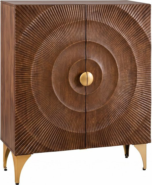 riess-ambiente Highboard GOLDEN SUNSET aus Mangoholz in Braun und Gold, Breite: 120 cm - Bild 1