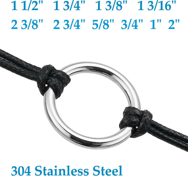 YMAX O-Ringe aus Edelstahl 304, massiv geschweißte Metallschlaufe für Taschengürtel und Hundeleinen, rund, verschiedene Größen (5/8, 3/4, 2, 1 Zoll) - Bild 1