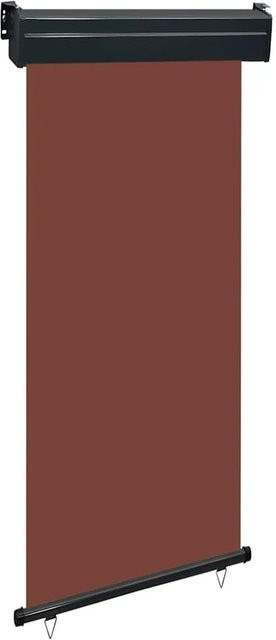 vidaXL Balkon-Seitenmarkise Braun aus Polyester mit Kassette, B/H: 105 x 250 cm - Bild 1