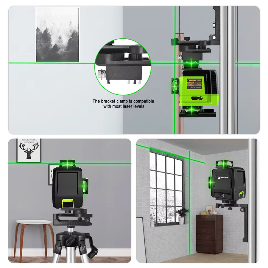 CLUBIONA Magnetische Wandhalterung für Lasergeräte, 360 Grad rotierbar, Schwarz, Wandmontage mit 1/4 Zoll und 5/8 Zoll Gewinde - Bild 2