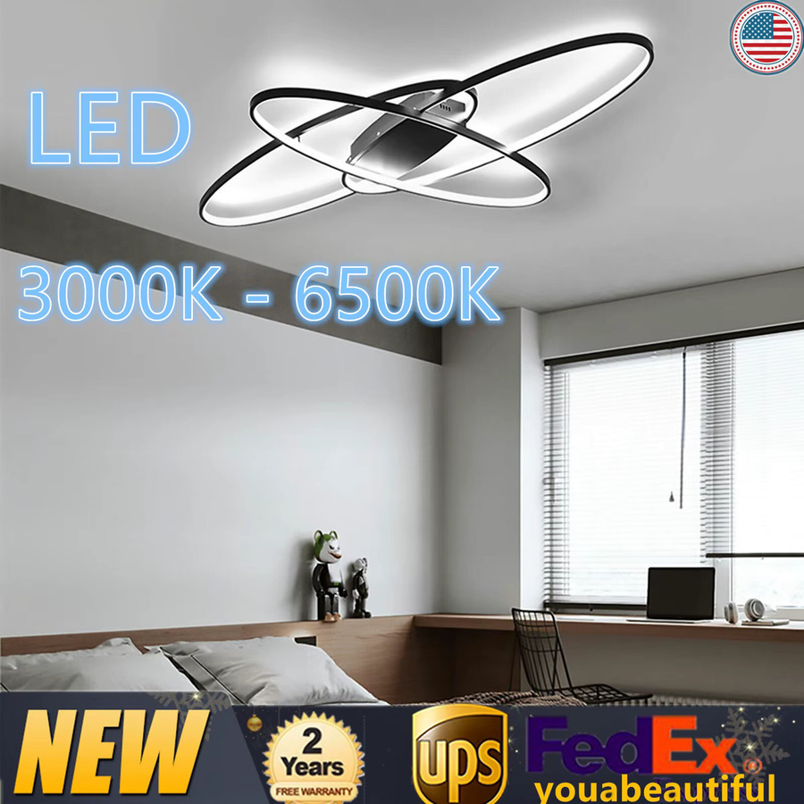 Bymaocar LED-Deckenleuchte in Schwarz, 72W, 6400LM, dimmbarer Aufputz-Kronleuchter mit Fernbedienung und 3-Farben-CCT-Funktion für Wohnzimmer und Schlafzimmer - Bild 3