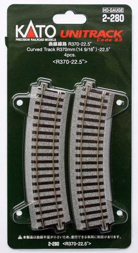 KATO Unitrack 2-280 Gebogenes Gleis, 4-teiliges Set, 1:87 (Spur H0) - Bild 1