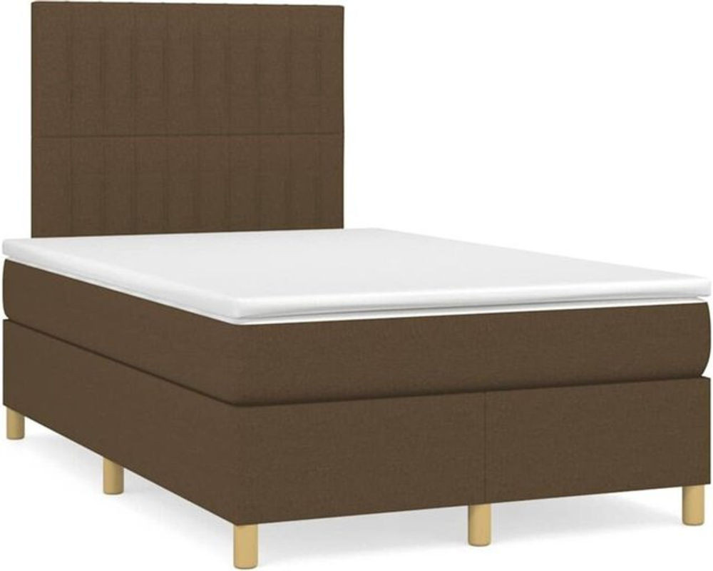 vidaxl Boxspringbett mit Matratze in Braun aus Stoff und Holzwerkstoff, B/T/H: 190 x 120 x 118 cm - Bild 1