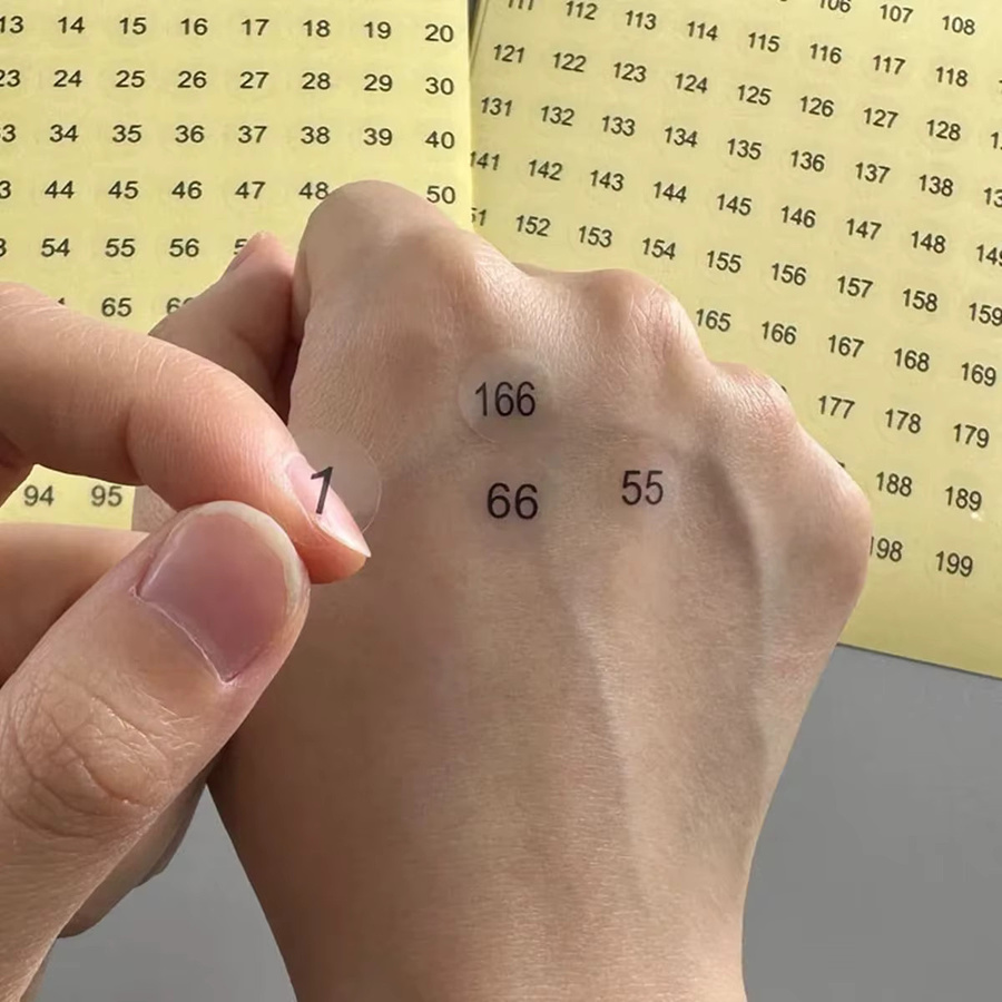 5 Stück runde Nummernaufkleber mit Seriennummern 1-100, transparenter Aufkleber mit schwarzem Text, wasserfest und selbstklebend für Flaschen, Tassen oder DIY-Projekte - Bild 2