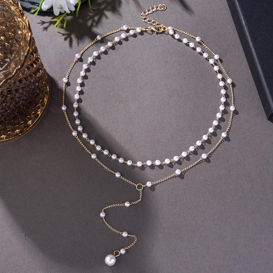 Ambiel Charm Halskette, Perle, Zinklegierung, Gold, Damen - Bild 1