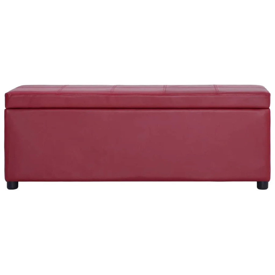 vidaXL Bank mit Staufach aus Kunstleder in Weinrot, Breite: 116 cm, Höhe: 44 cm, Tiefe: 39 cm - Bild 2