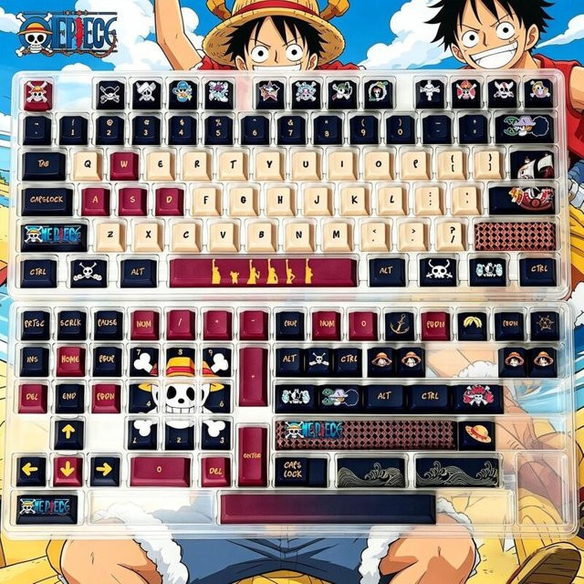 Bandai One Piece Anime PBT Keycaps Set mit 132 Tasten in Multicolour für mechanische Tastaturen mit Kreuzachse - Bild 1