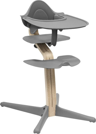 Stokke Nomi Bundle Hochstuhl mit Babyset und Tray in Eiche/Buche-Furnier und Grau
