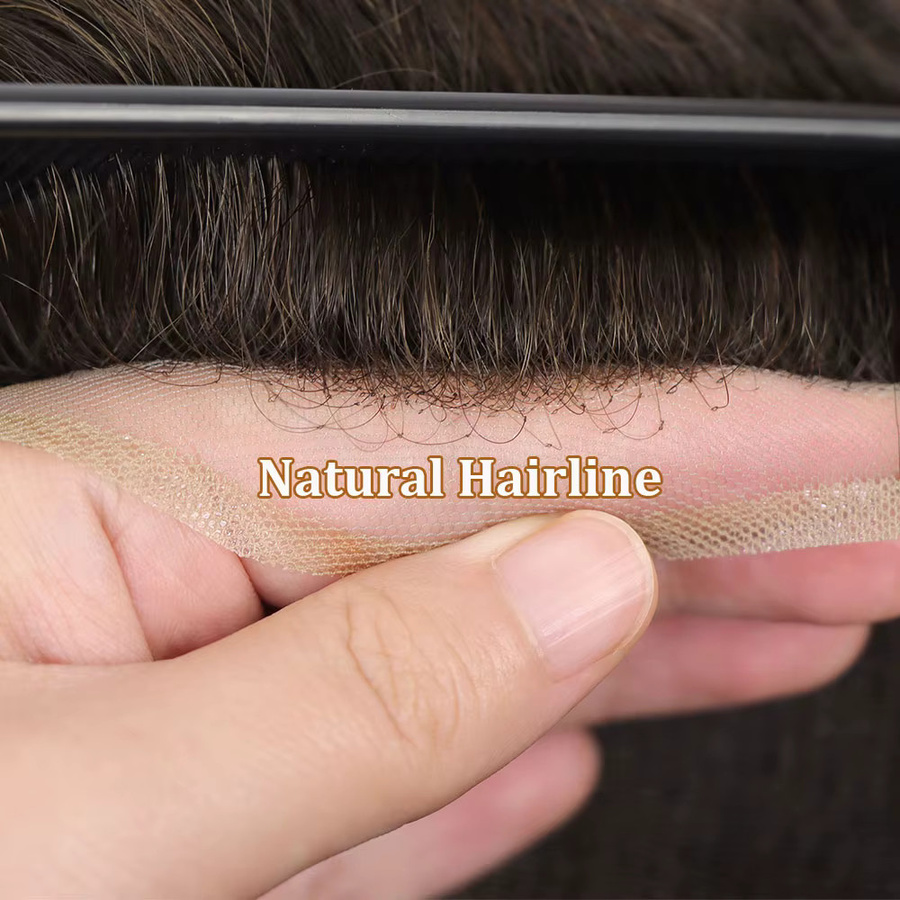 Bfirehair Herren Toupets aus Echthaar, braun - Bild 2
