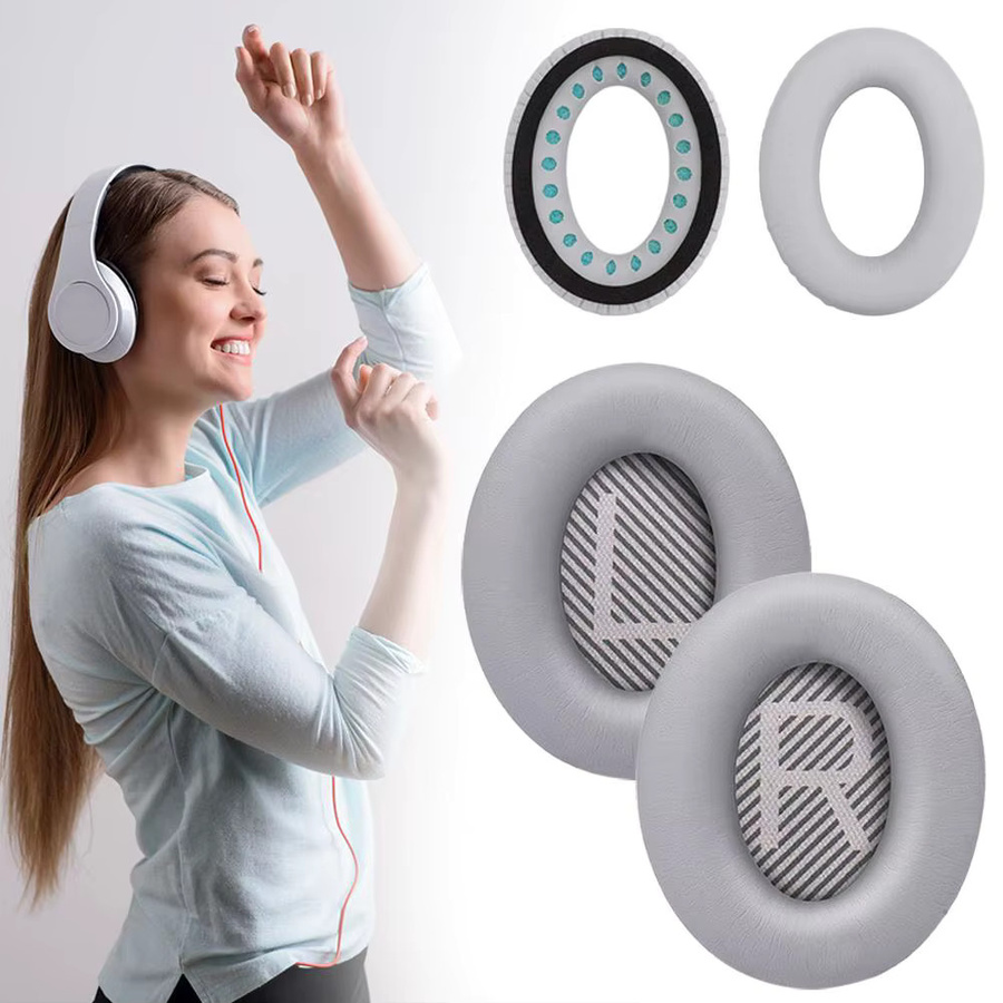 Bose Ersatz-Ohrpolster und Ohrmuschel-Abdeckungen für QC35 und QC35 II in Grau - Bild 3