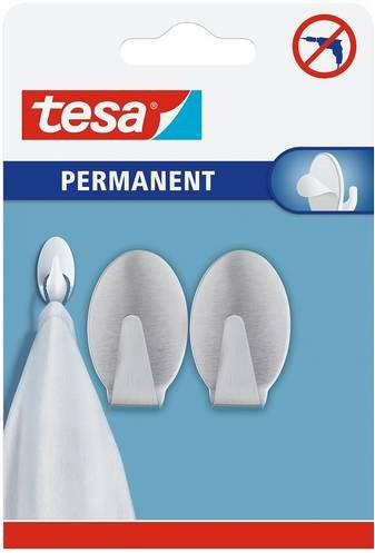 tesa Permanent Haken Oval aus Edelstahl in Silber - Bild 1