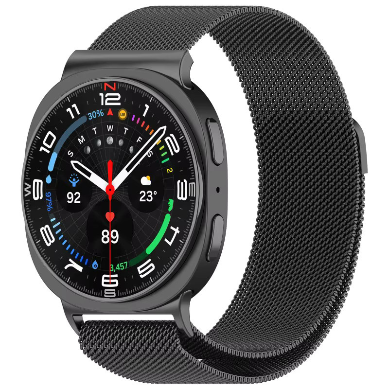 TINUORA Uhrenarmband Milanese Loop, Edelstahl, Schwarz, Herren Damen - Bild 2