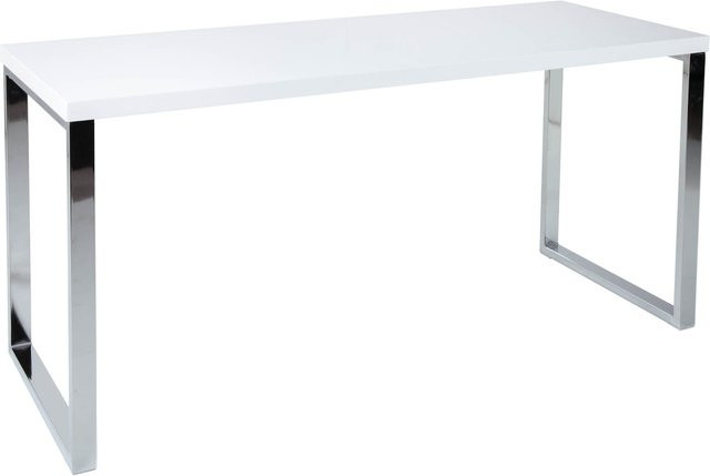 riess-ambiente Schreibtisch WHITE DESK modern in Weiß Hochglanz mit Breite: 140 cm - Bild 1