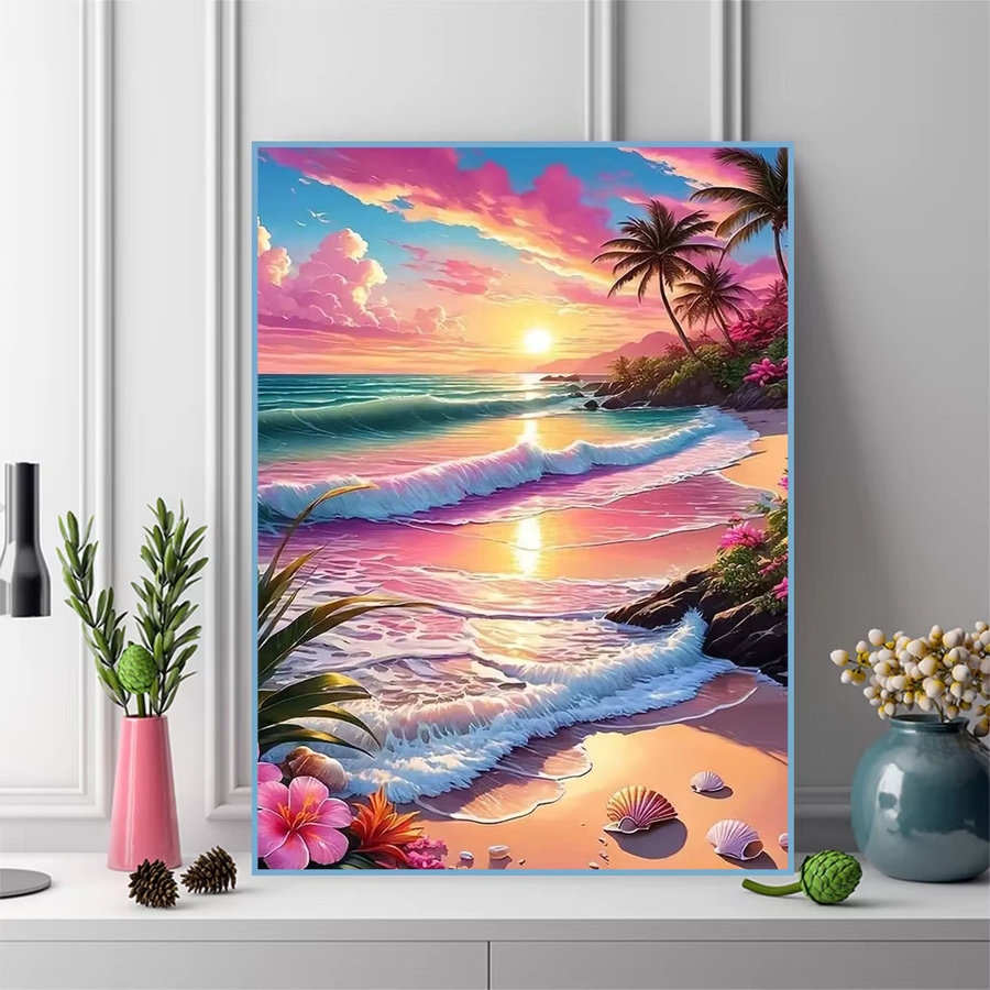 Momoart Diamantmosaik Meer Landschaft, DIY Stickerei - Bild 3
