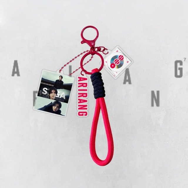 BTS Schlüsselanhänger, Bangtan Boys Foto-Anhänger, rotes geflochtenes Seil, Unisex - Bild 1