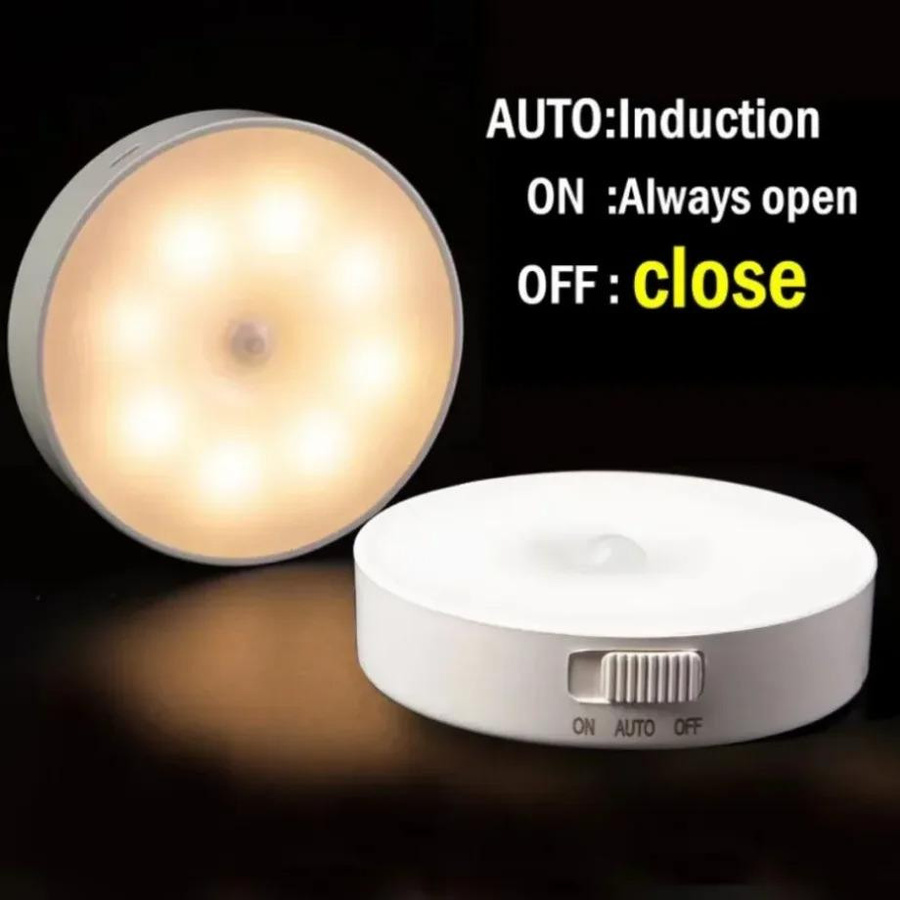 YJMP Super Lighting Induktives LED Nachtlicht mit Bewegungssensor, weißes kreisförmiges Ringlicht mit magnetischer Saugung und USB-Aufladung für Treppen, Flure und Kleiderschränke - Bild 7