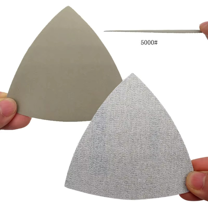 VIBRATITE Dreieck-Schleifscheiben mit Klettverschluss aus Siliziumkarbid für oszillierende Detailschleifwerkzeuge, 50 Stück, Multicolor, Durchmesser: 90 mm - Bild 2