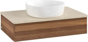 V&B Waschtischunterschrank Antao ohne Frontstruktur in Walnut, B/T/H: 80 x 50 x 19 cm - Bild 1