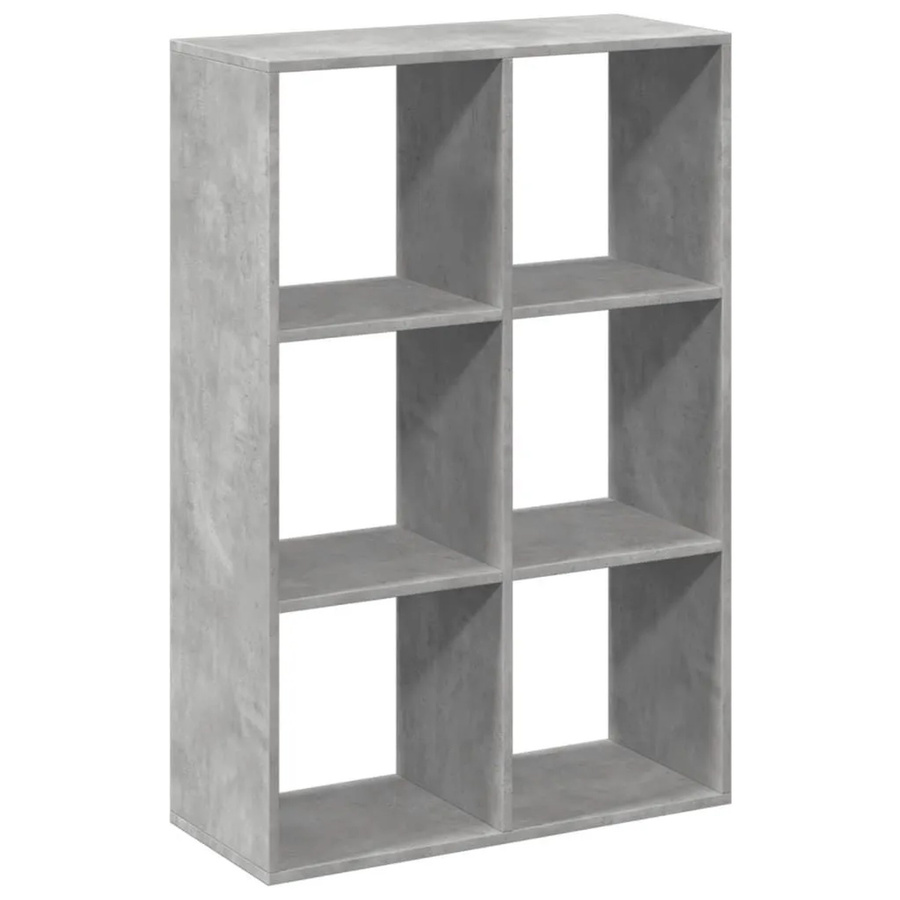 vidaXL Raumteiler-Bücherregal in Betongrau aus Holzwerkstoff, B/T/H: 69,5 x 29,0 x 103,5 cm - Bild 2