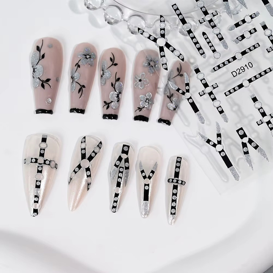 MAFANAILS Nagelaufkleber, Schwarz, Glänzend, Unisex - Bild 1