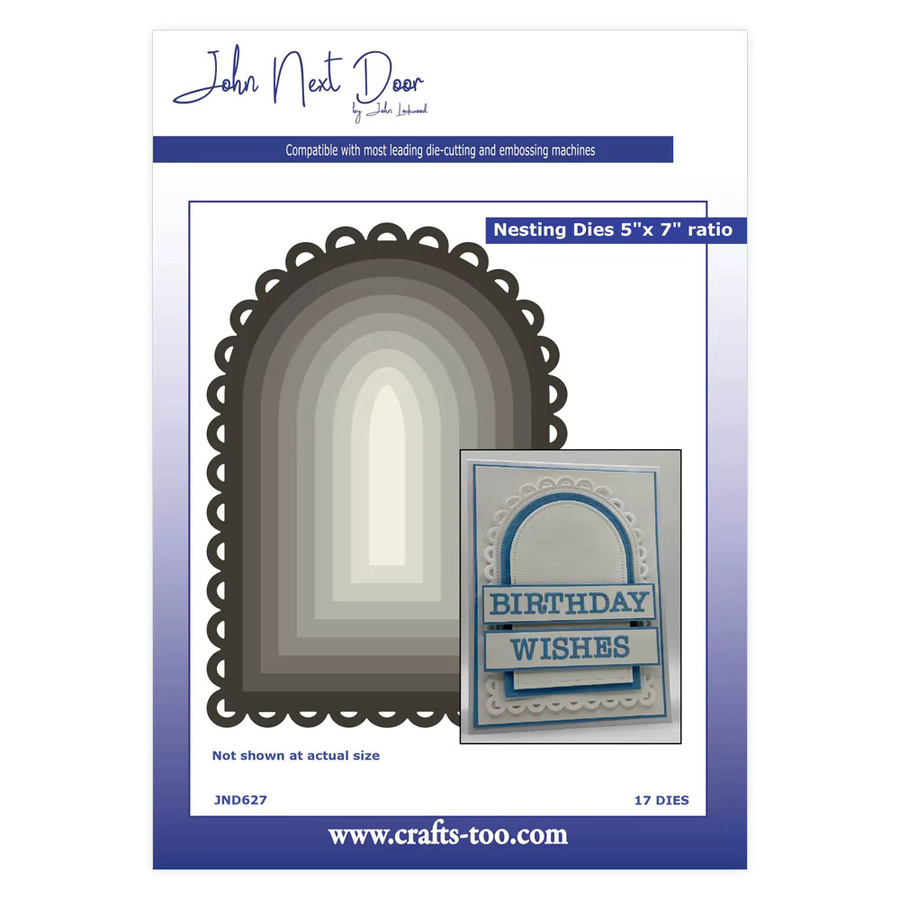 John Bogenfenster Avellino Blätter Edelweiß Offsetlinien Metall-Stanzformen für DIY Scrapbook in Silber - Bild 2