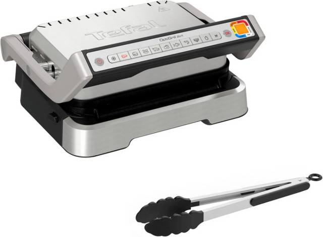 Tefal OptiGrill 2in1 Kontaktgrill GC773D in Silver mit App-Steuerung und Edelstahlgehäuse - Bild 1