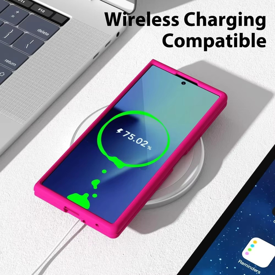 Magnetische Silikon Schutzhülle für Samsung Galaxy Z Fold 7 6 5 4 3 in Black oder Pink, ultradünnes Design mit Hautgefühl und Unterstützung für kabelloses Laden - Bild 3