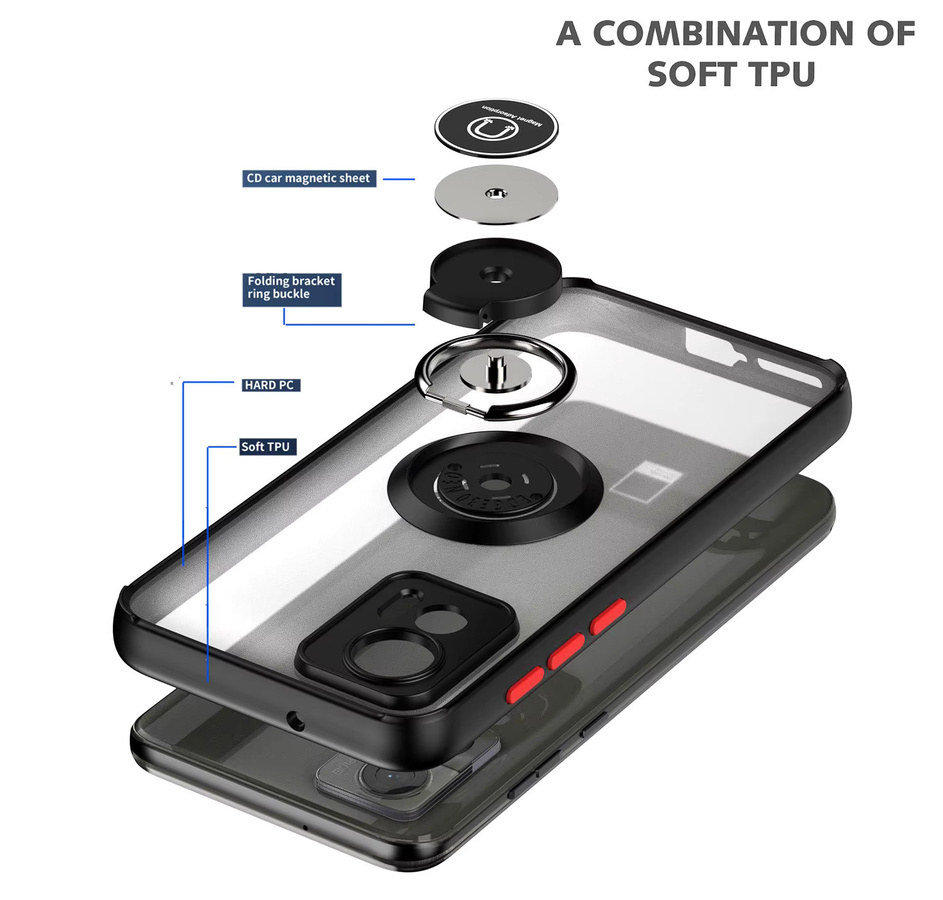Stoßfeste Schutzhülle für Motorola Edge 30, Edge 50 Fusion, Edge 50 Pro, Edge 50 Ultra und Edge 30 Neo mit Ring-Ständer in Grün - Bild 2