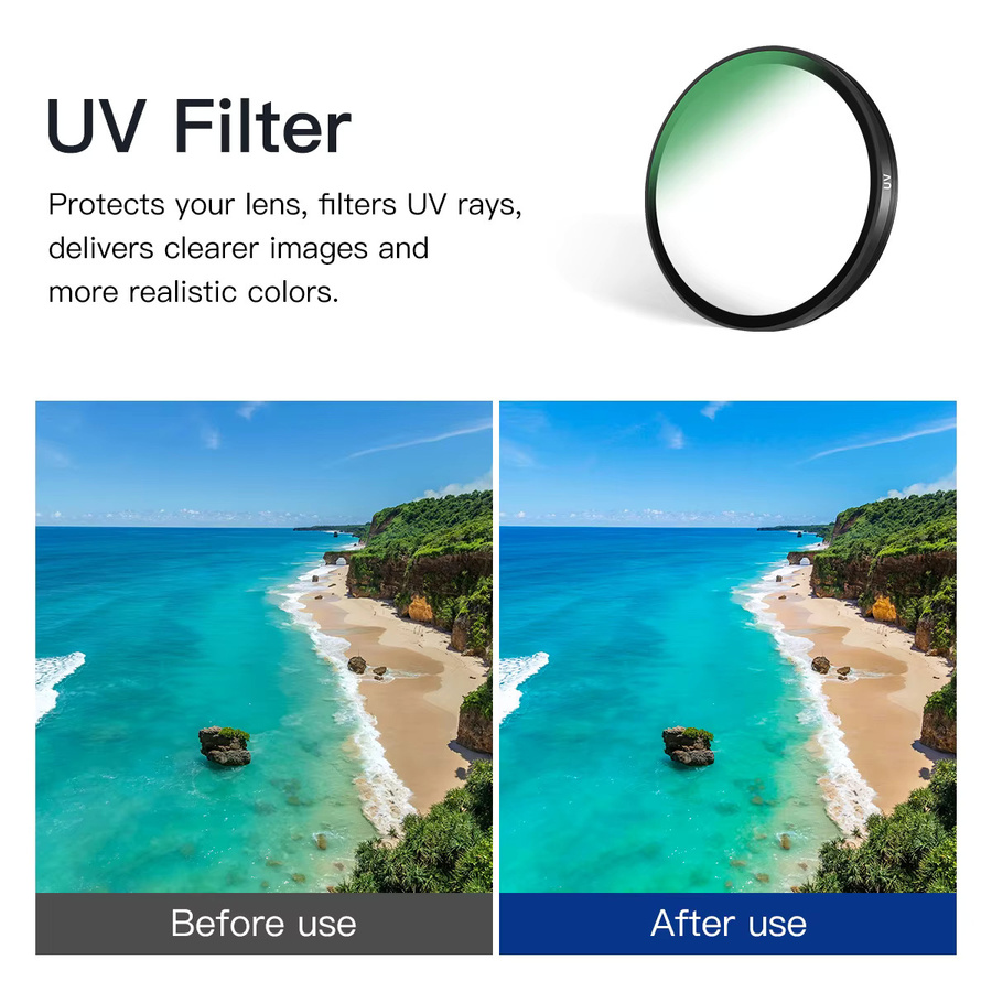 DJI OSMO Action Filter-Set mit Schnellwechsel-Objektivfilterrahmen CPL UV ND8 ND16 aus optischem Glas - Bild 2
