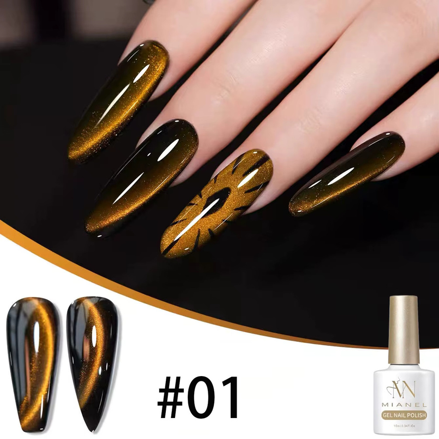 MISS MIANEL Magnet-Gel-Nagellack, Goldbraun, 10 ml - Bild 4