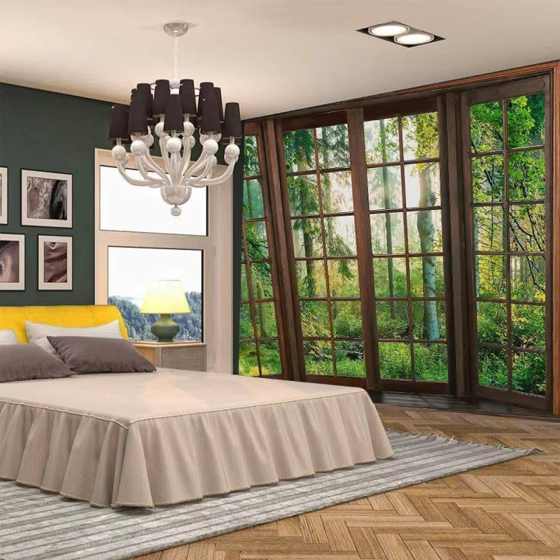VIKAMA Wanddekoration Grüner Wald Naturlandschaft Fotografie in Grün, moderne rechteckige Wandkunst für Wohnzimmer und Schlafzimmer - Bild 2