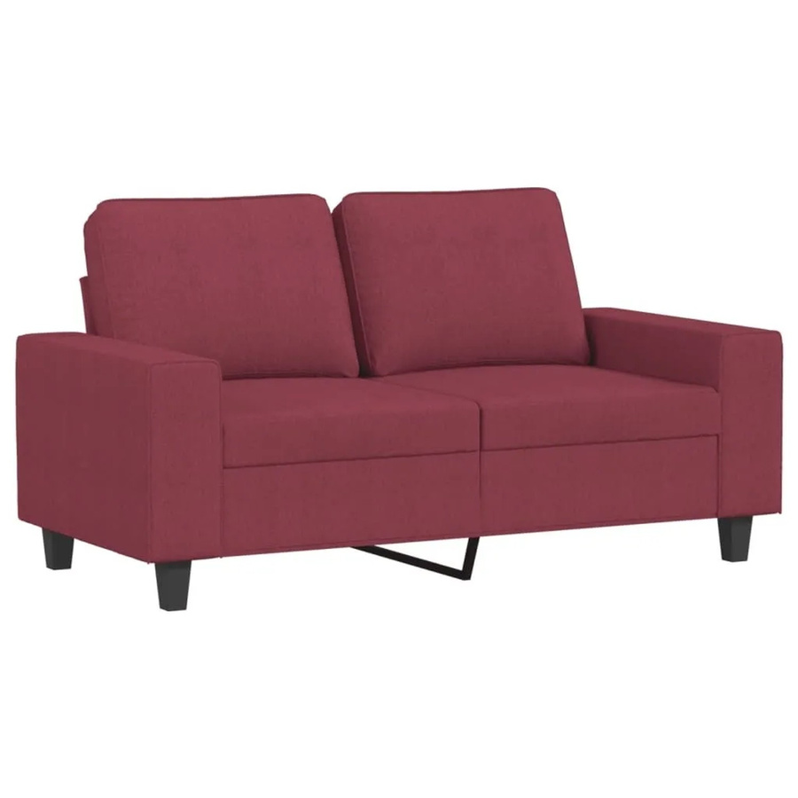 vidaXL 2-Sitzer-Sofa in Weinrot mit Stoffbezug und modernem Design, B/T/H: 154 x 80 x 77 cm - Bild 2