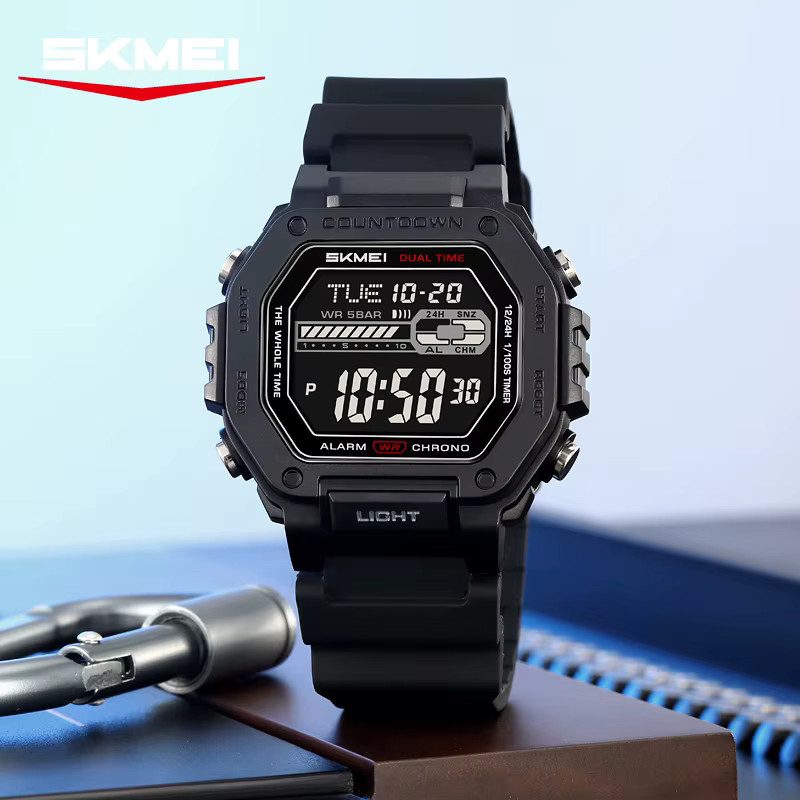 SKMEI Digitaluhr, Chronograph, Alarm, Kunststoff, Schwarz, Herren - Bild 3