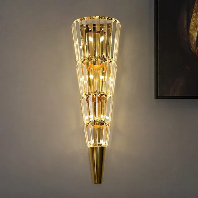 BANMENG Kristall Wandleuchte in Gold für Wohnzimmer und Hotel, modernes Design mit warmweißem Licht - Bild 1